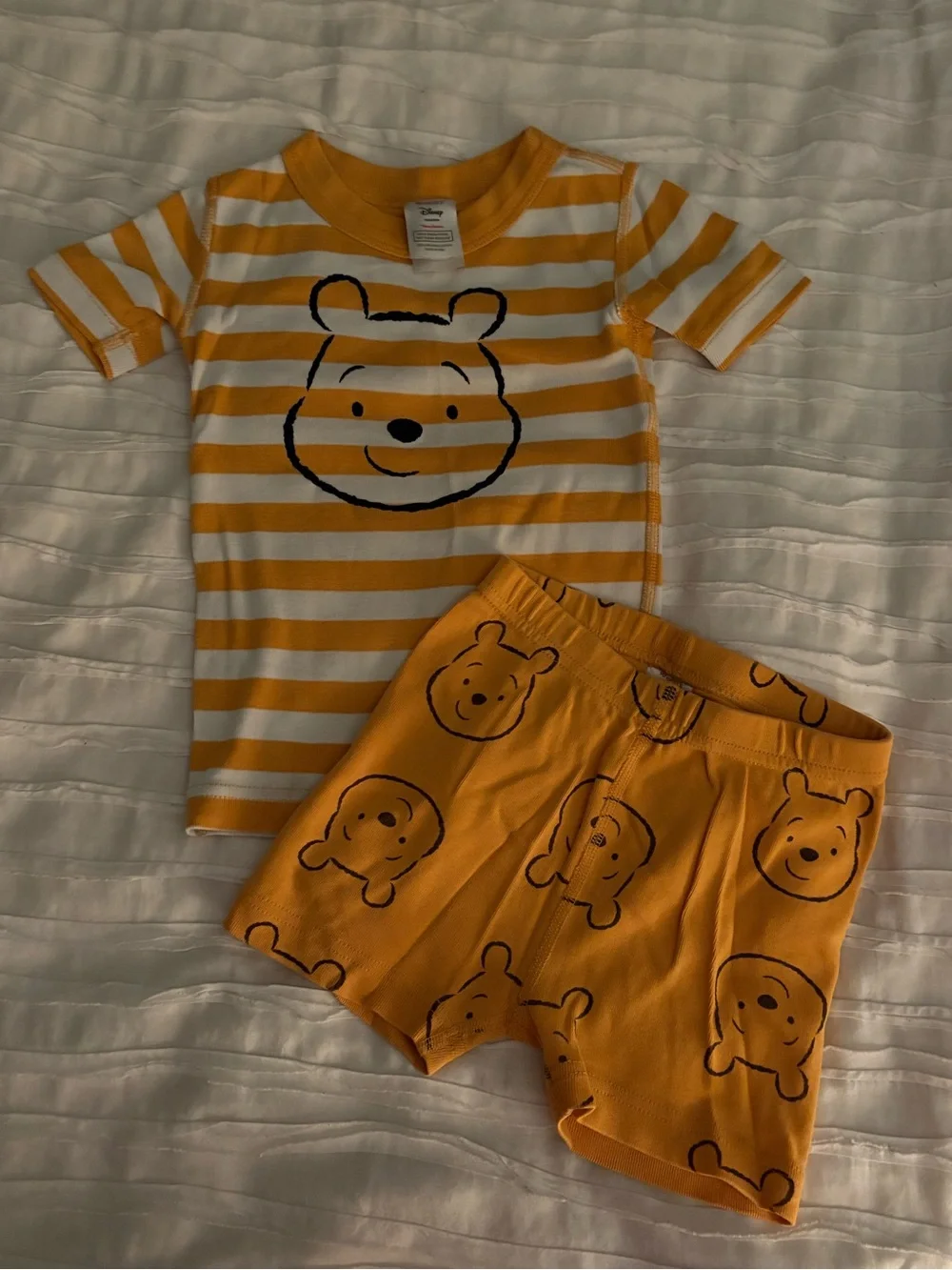 Hanna Andersson Yellow & White Winnie the Pooh Stripe Pajama Set